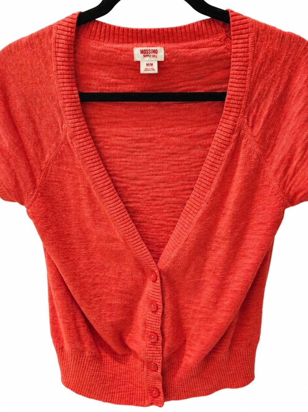 Mossimo Supply Co Coral Short Sleeve Cardigan M Y2K Button Front